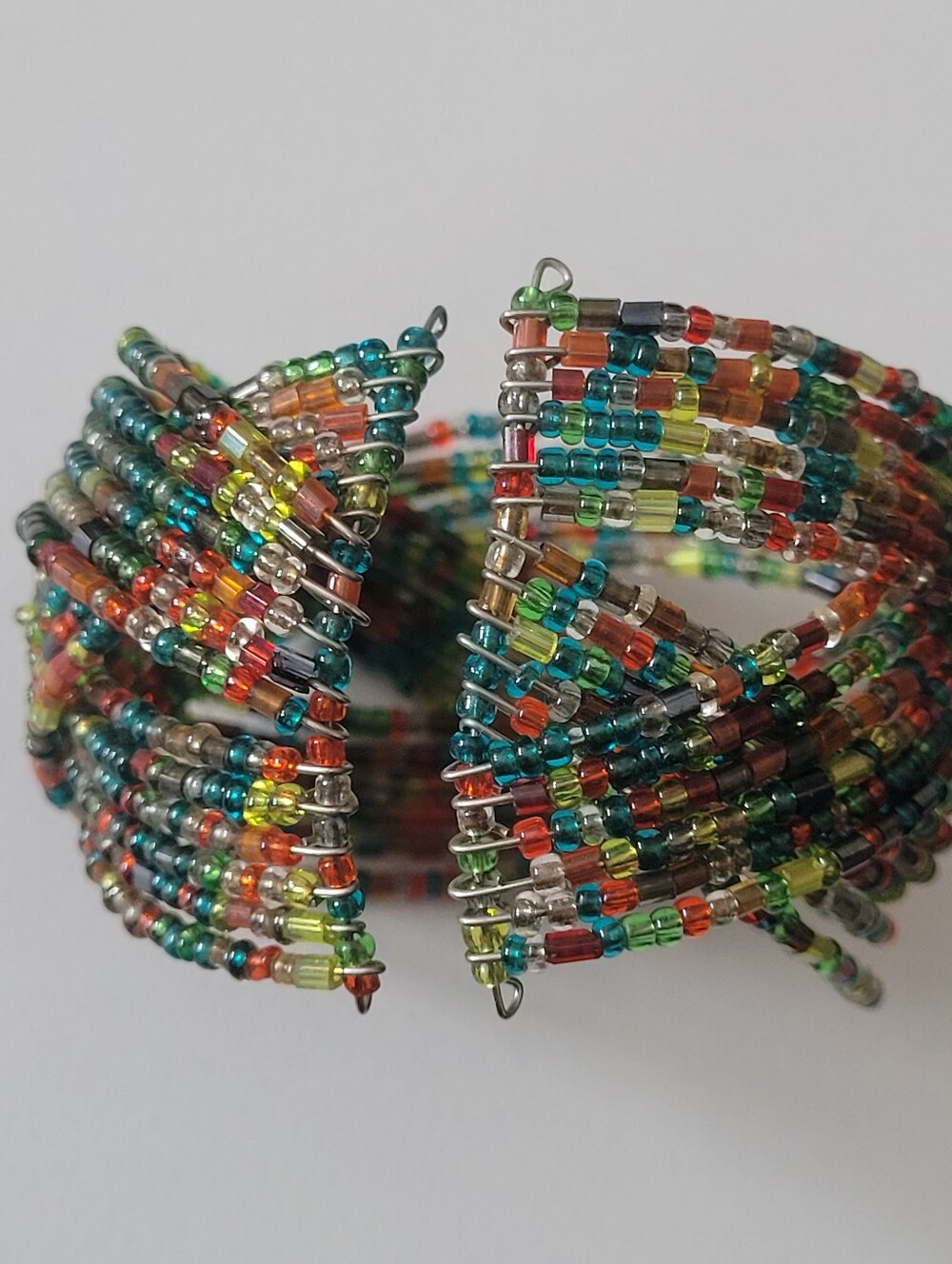 Multi-Color Seed Bead Cuff Bracelet - Picture 2 of 4